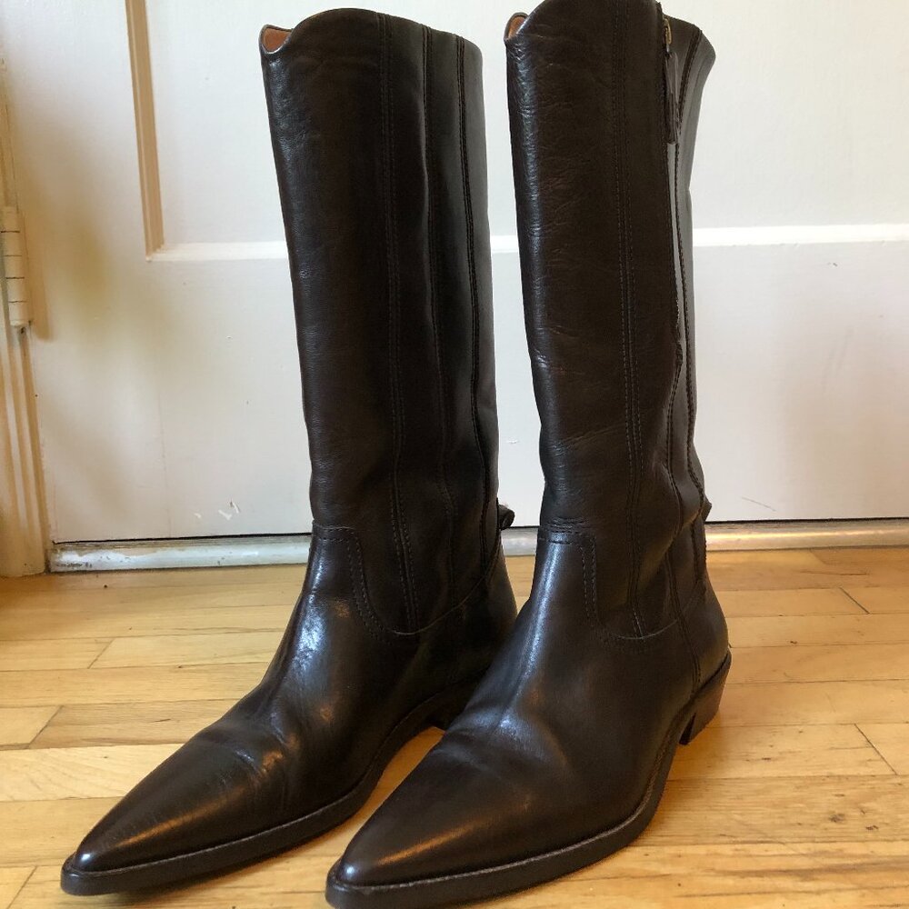 Free People pointed toe leather boots